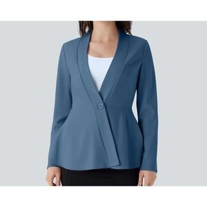 NWT HALARA Sculpt Knit V Neck Peplum Jacket Womens Size S